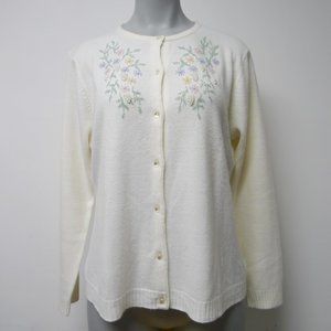 Crystal-Kobe . 50s style floral beaded cardigan